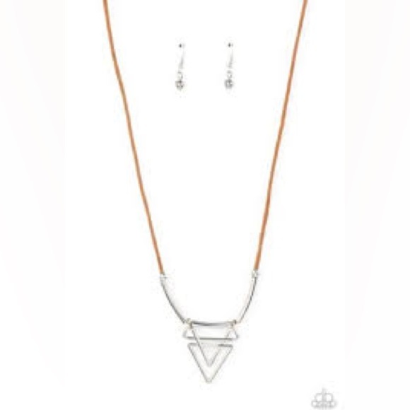 Paparazzi Silver and Brown Tulum Totem Necklace and Earrings - Picture 5 of 5